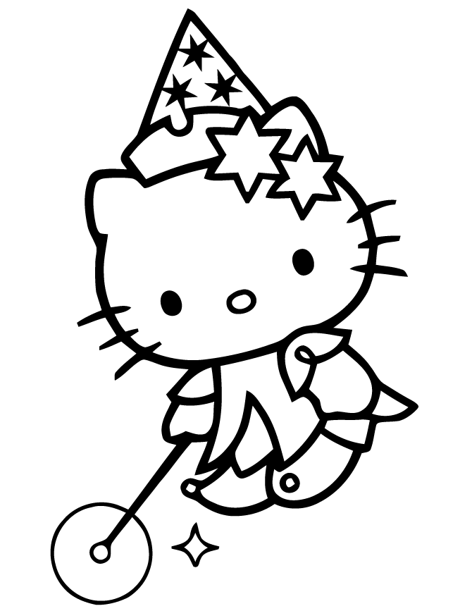Hello Kitty Magician Coloring Page | Free Printable Coloring Pages