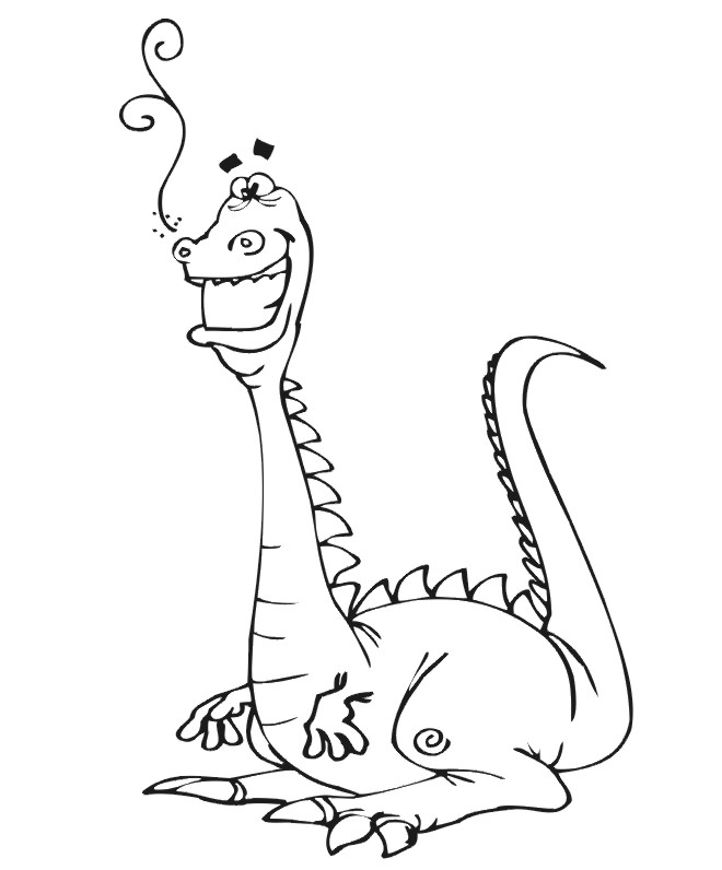Dragon Coloring Page | Dragon With A Big Smile