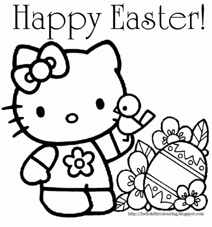 Hello Kitty Bow Coloring Page For Kids