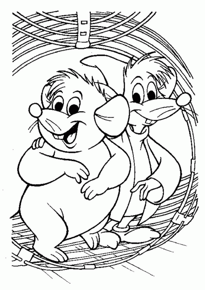 Cinderella Mice Coloring Pages