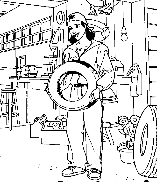 Mechanic Woman Jay Jay the Jet Plane Coloring Pages
