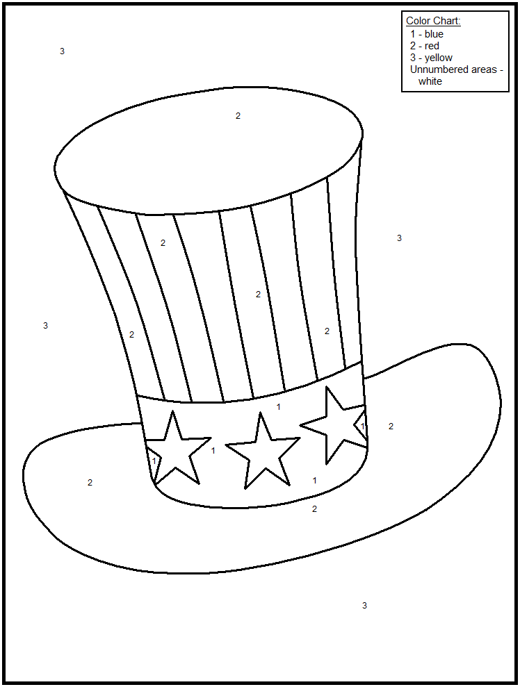 FREE Printable Fourth of July Color by Number Pages - Great for 