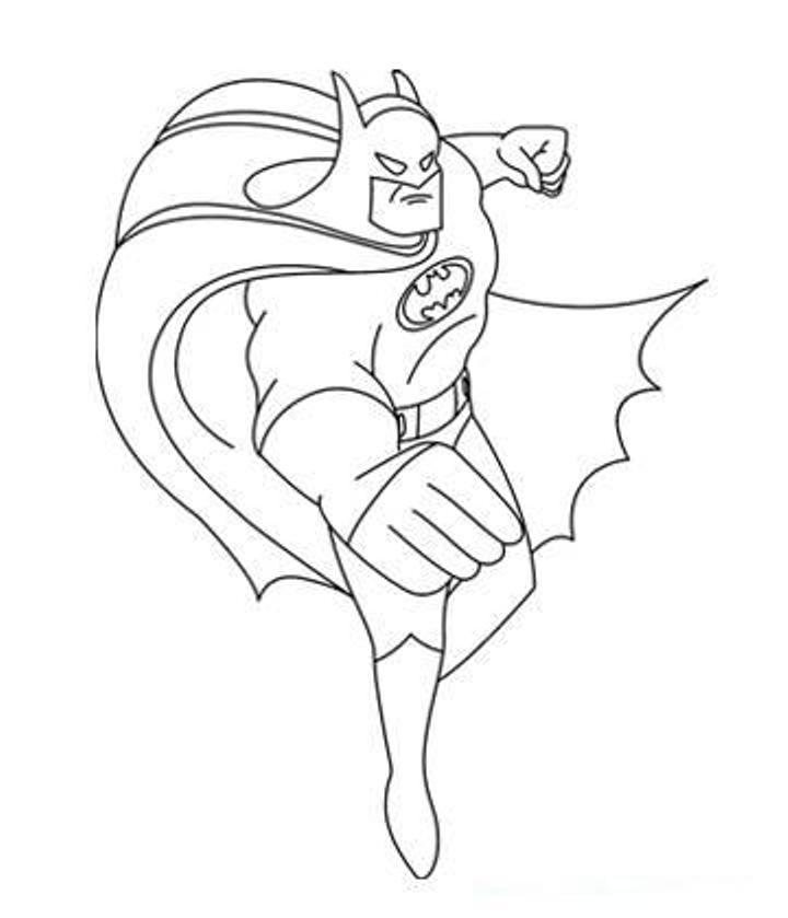 Print Easy Batman Coloring Pages or Download Easy Batman Coloring 