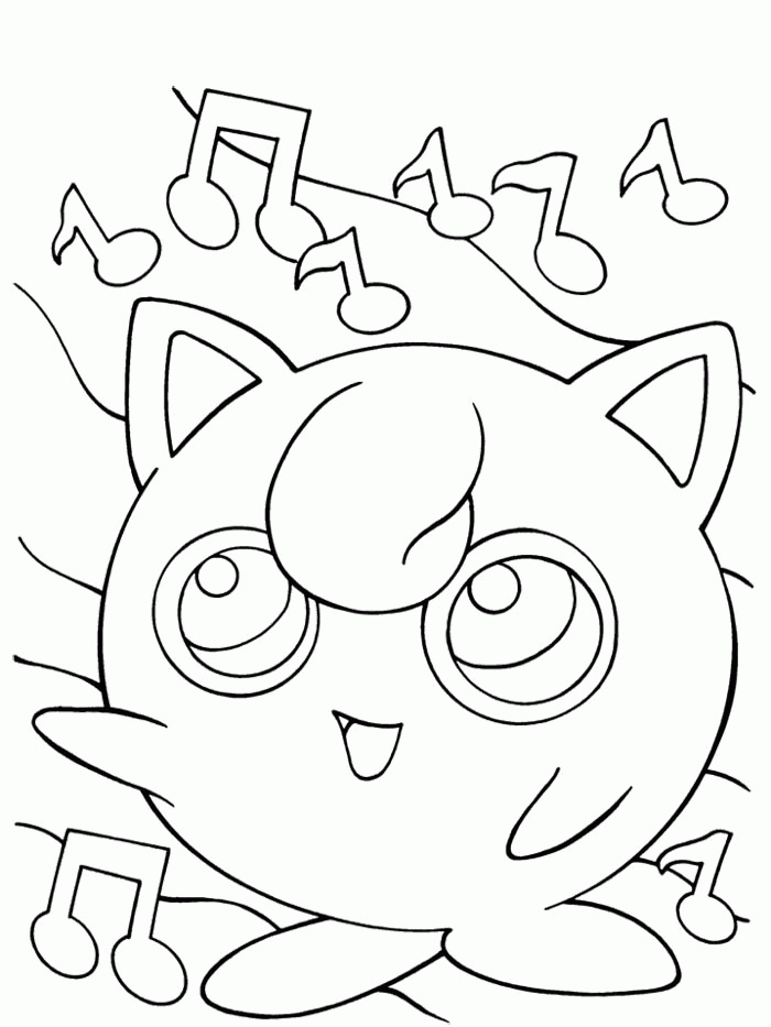 Pokemon Coloring Pages : Jigglypuff Pokemon Coloring Page Kids 
