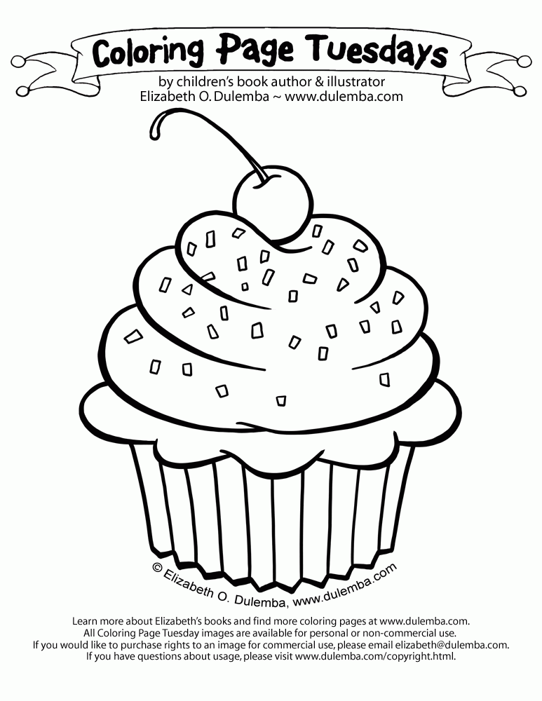 Cute Birthday Cupcake Coloring Pages - Free Printable Pictures 