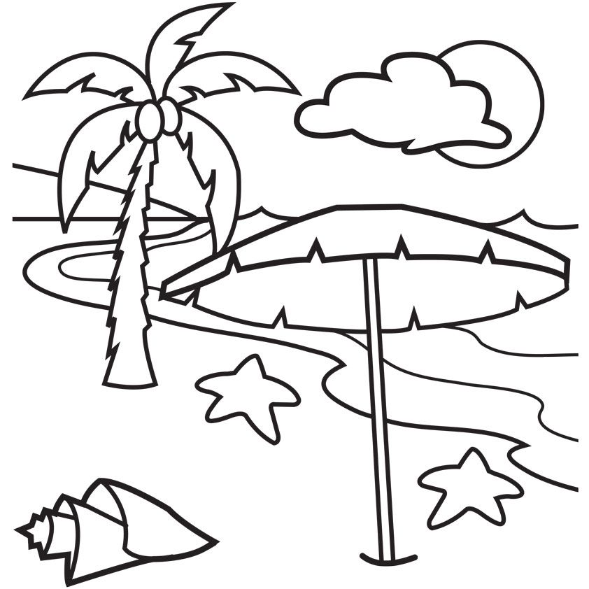 Holiday Beach Coloring Pages Free: Holiday Beach Coloring Pages Free