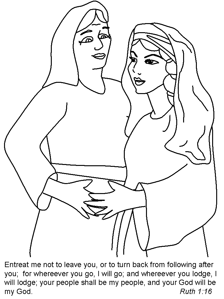 RUTH AND NAOMI Colouring Pages