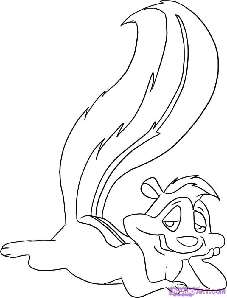 How to Draw Pepe Le Pew, Step by Step, Cartoons, Cartoons, Draw 