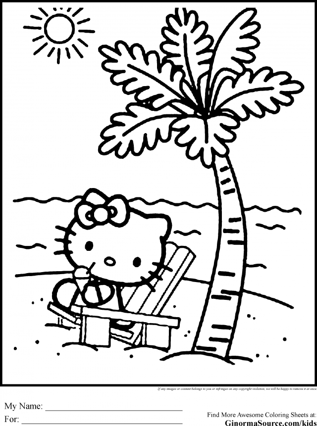 Kitty Hello Coloring Pages Coloring Book Area Best Source For 