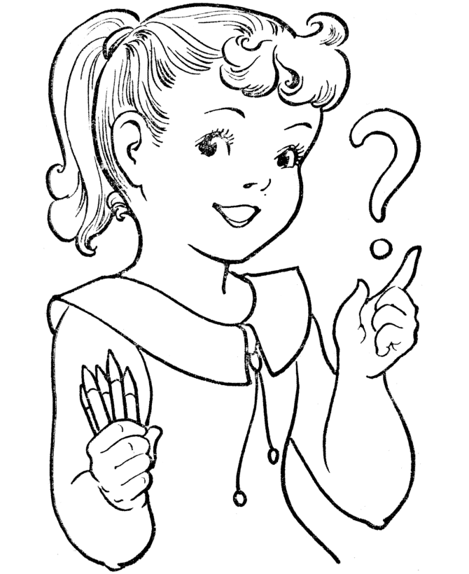 girl coloring pages question printable kids