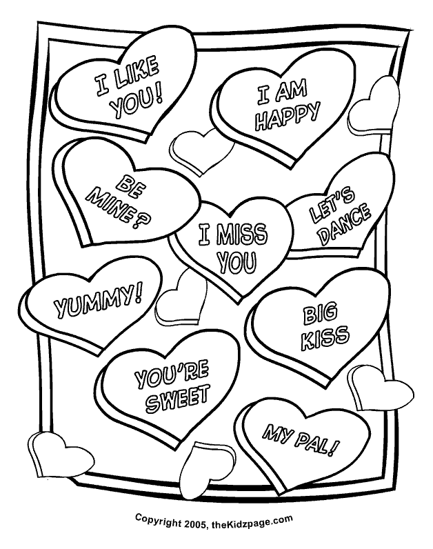 love hearts valentines day coloring pages for kids printable 