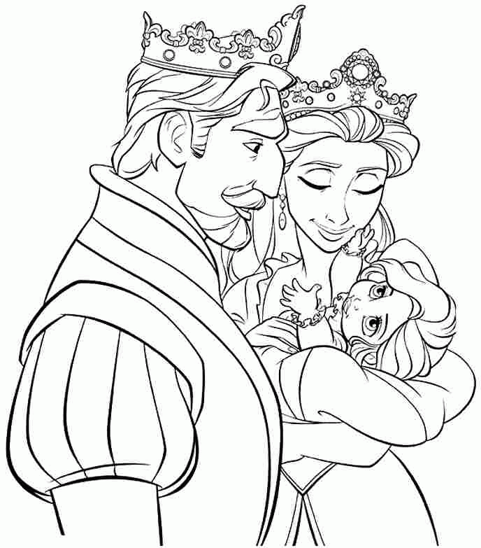 Coloring Pages Disney Princess Tangled Rapunzel Free For Girls 