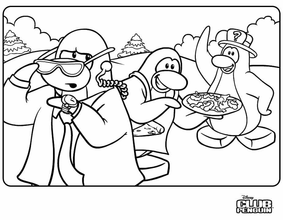 rainbow puffle Colouring Pages