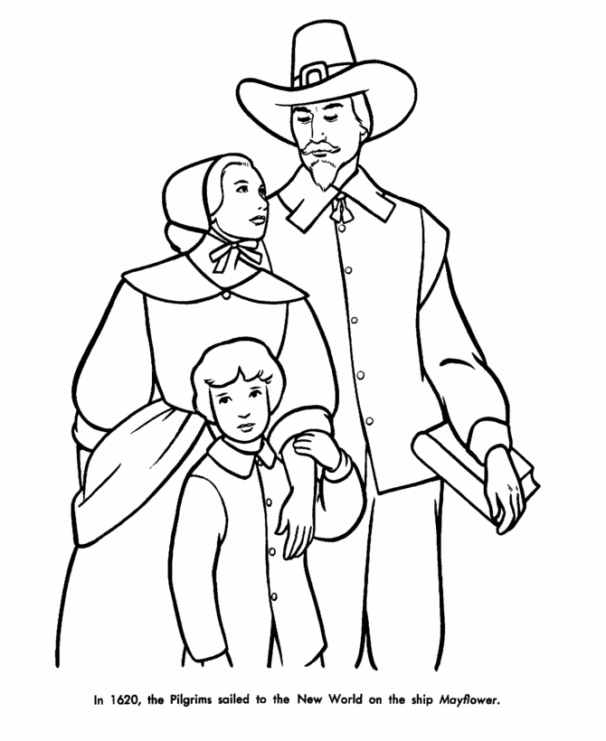 Holidays Coloring Pages Pilgrim Hat Coloring Page Picture