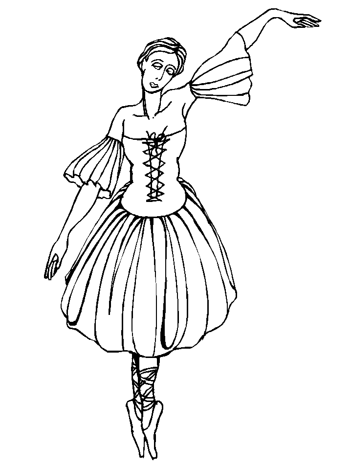 Ballet Dancing Coloring Book Pages