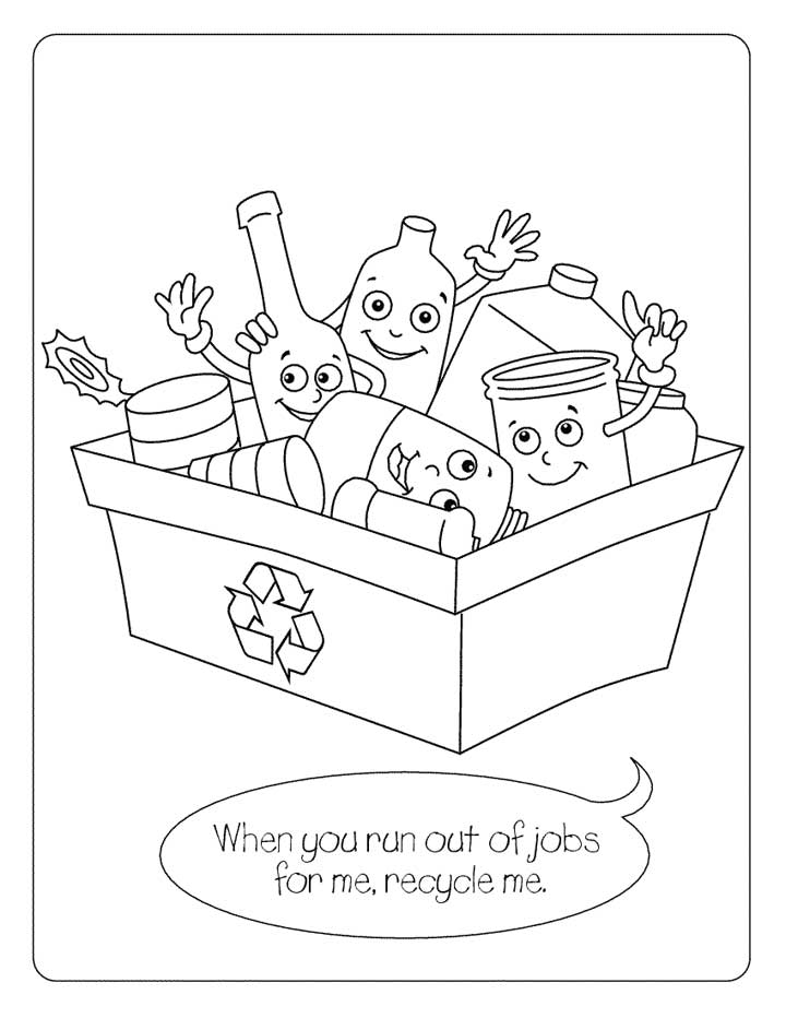 earth day coloring pages recycling kids cute