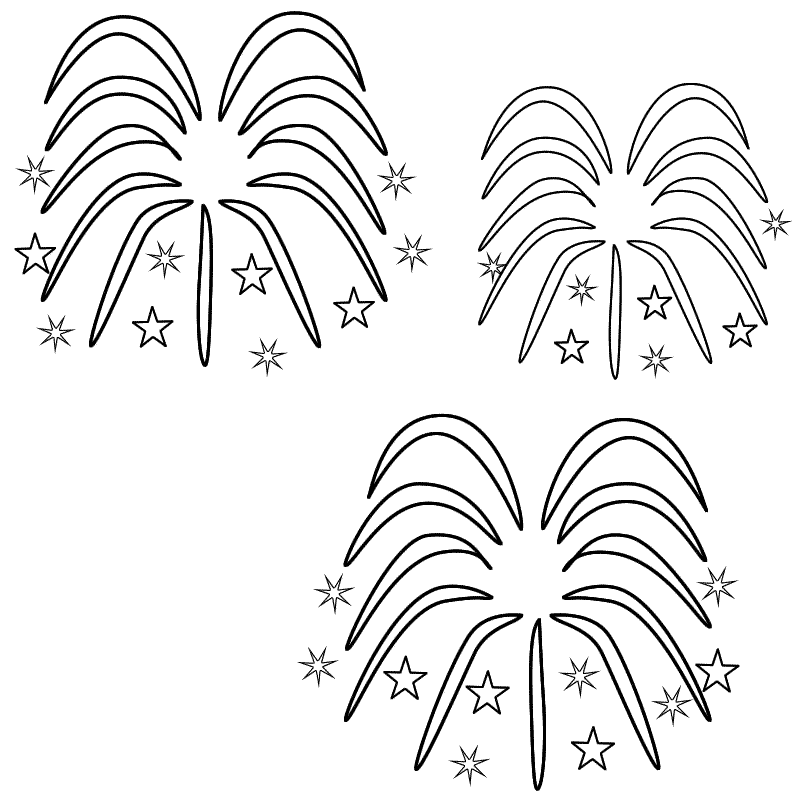 Fireworks - Coloring Page (Canada Day)