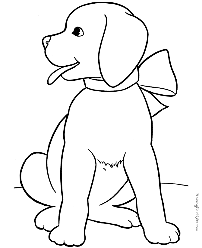 printable animal coloring sheet of dog