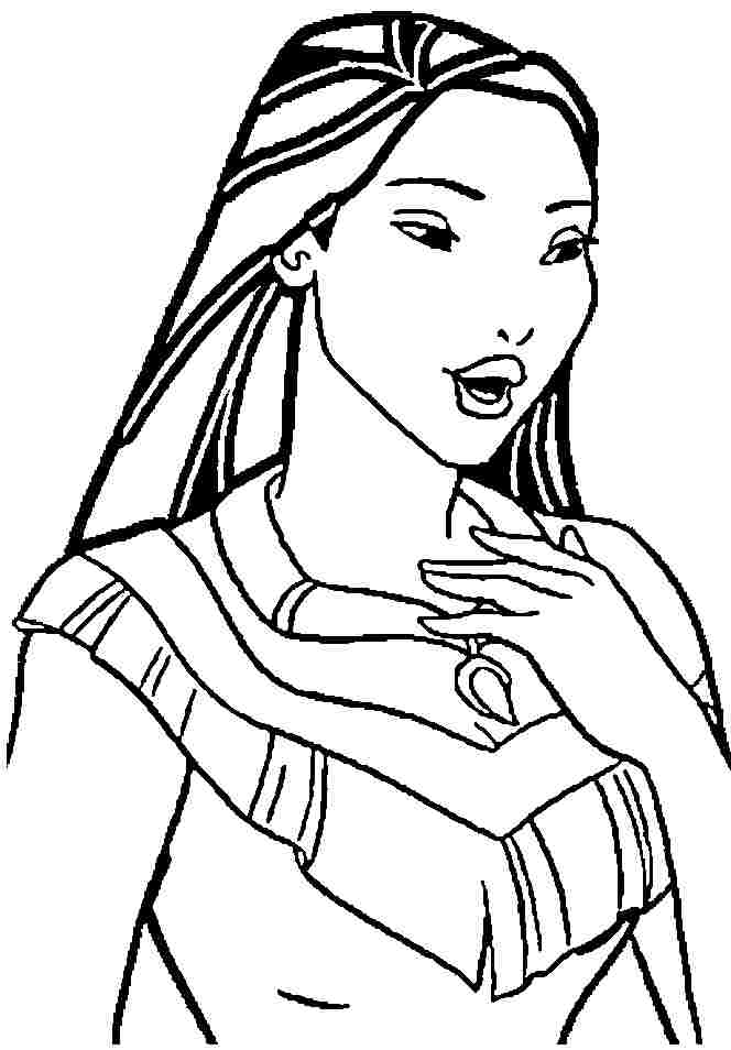 Printable Coloring Pages Disney Princess Pocahontas For Kids & Girls #