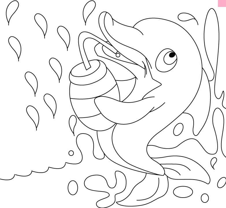 Dolphin Cute Coloring Pages