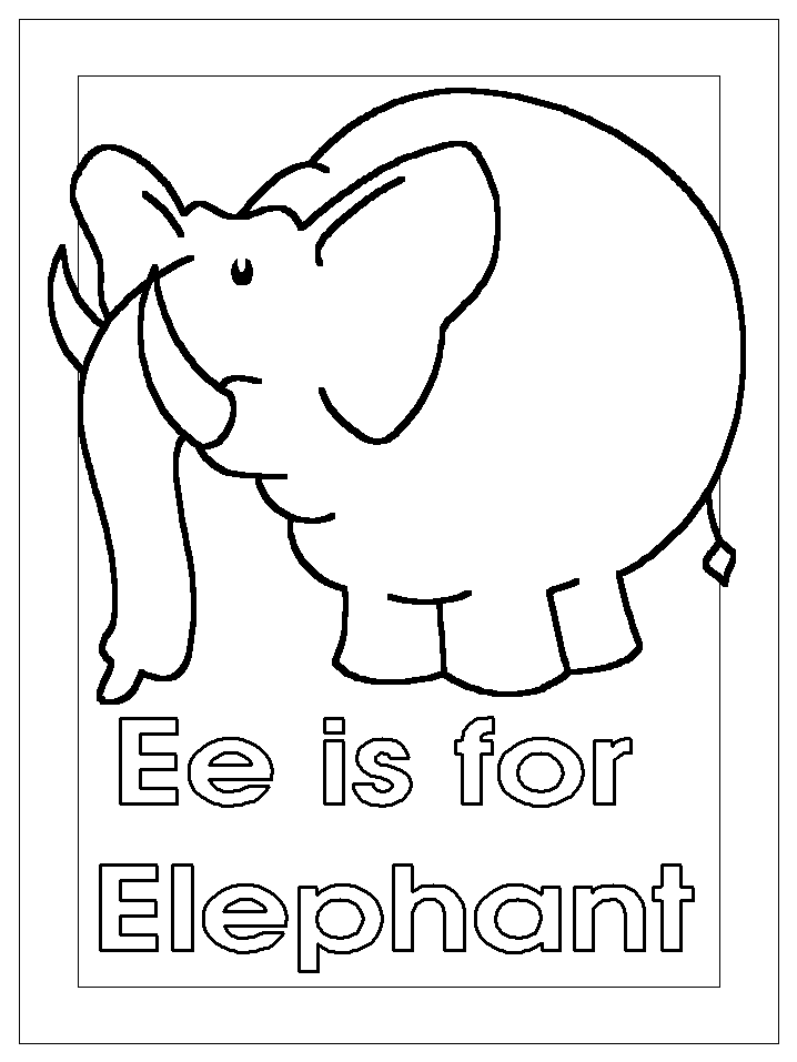 Coloring & Activity Pages: "Ee is for Elephant" Coloring Page