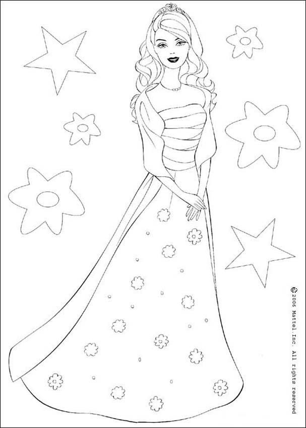 Coloring Page Barbie For Kids | Print And Coloring Page For Kids