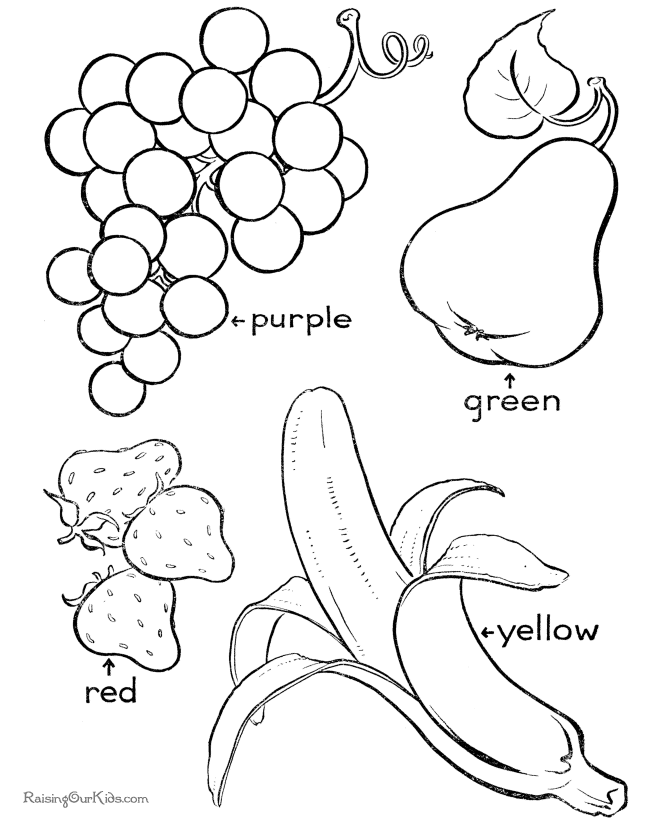 Fruit coloring pages to print and color