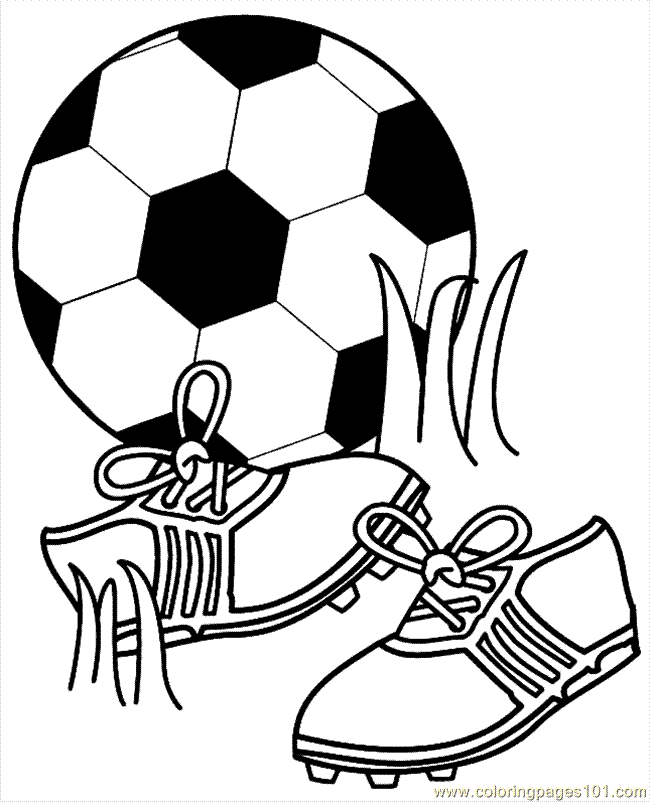 Coloring Pages Soccer Ball And Shoes (Entertainment > Shoes 