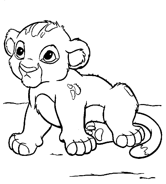 Disney Little Simba Coloring Page