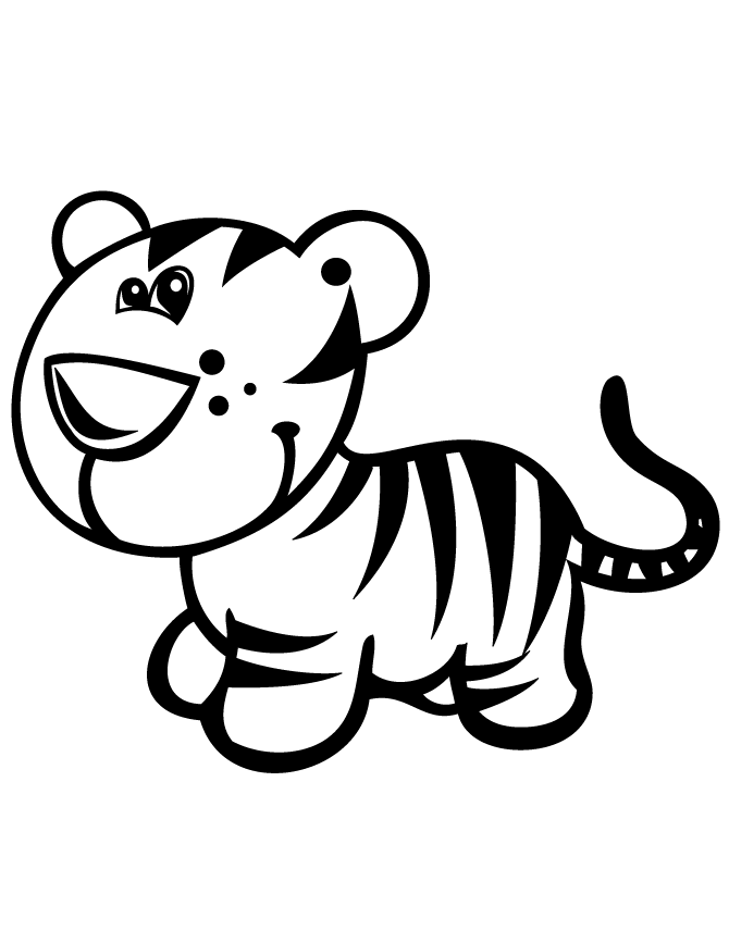 Cute Baby Tiger Coloring Page