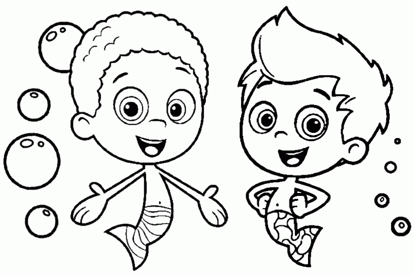 Bubble Guppies coloring pages overview with all sheets on 