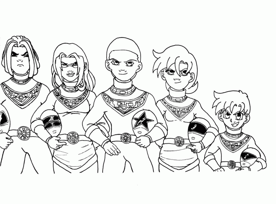 Printable Team Power Rangers Zeo Coloring Page For Kids - Cartoon 