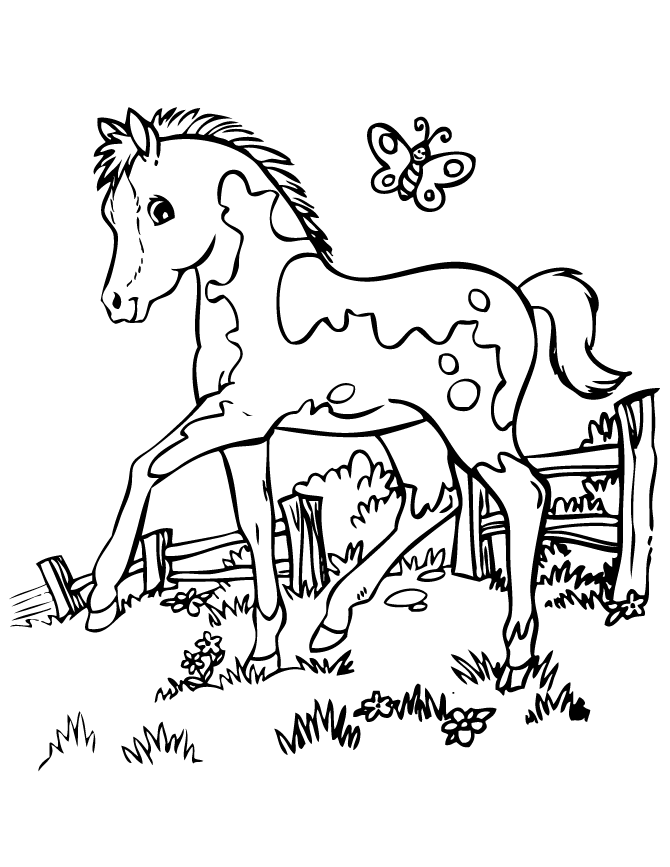 Cartoon Horse And Saddle Coloring Page | Free Printable Coloring Pages