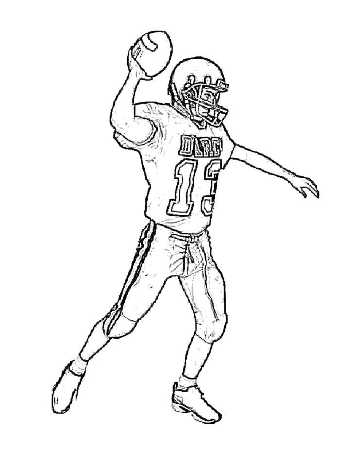 Super Bowl Preparing To Throw Ball Coloring Pages - Event Coloring 