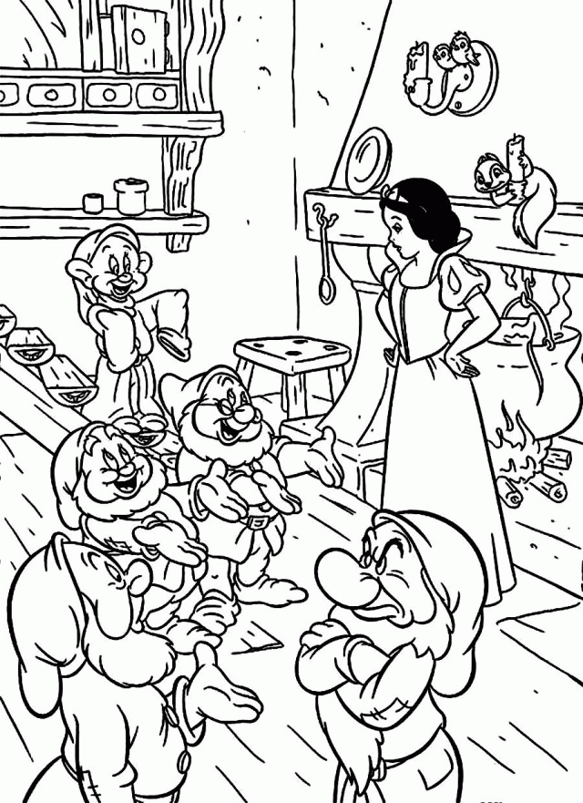 Kids Under Snow White And The Seven Dwarfs Coloring Pages The 