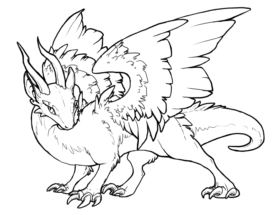 FREE Dragon Lineart by LhuneArt on deviantART