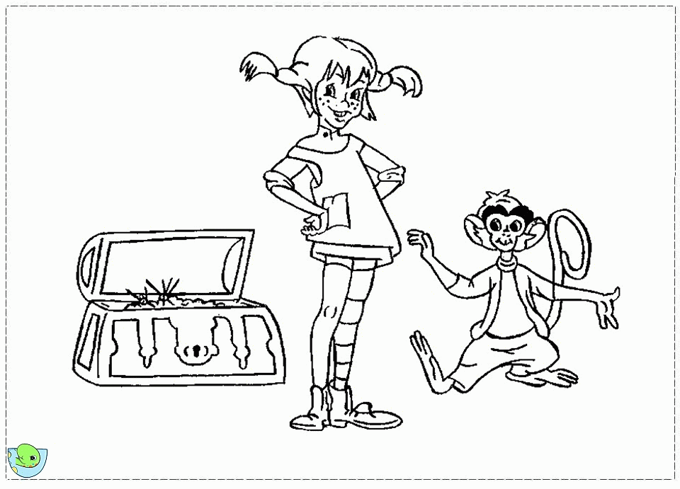 Pippi Longstocking Coloring pages for kids- DinoKids.