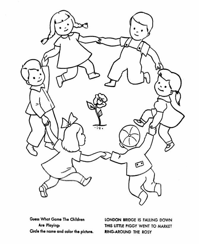 BlueBonkers: Nursery Rhymes Quiz Coloring Page Sheets - Ring 