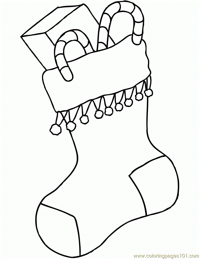 Coloring Pages Stocking Trim Gift 650x841 (Entertainment > Others 