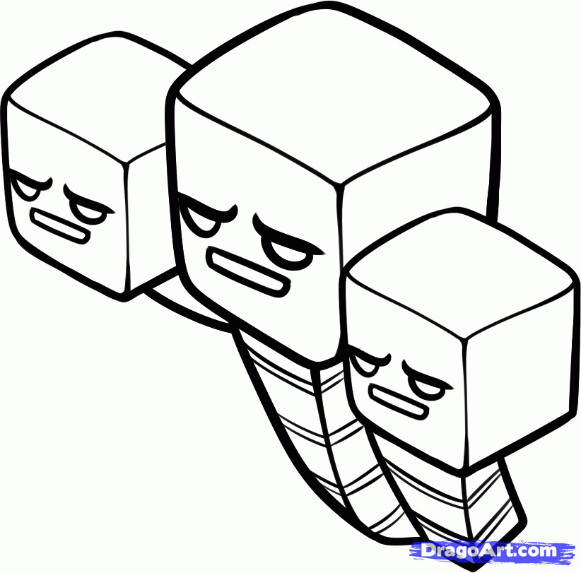how to draw a minecraft wither, withers step 7 | Free coloring 