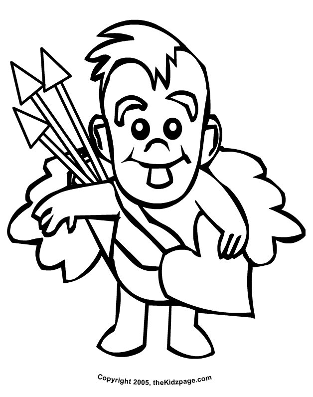 Valentine's Day Cupid 2 - Free Coloring Pages for Kids - Printable 