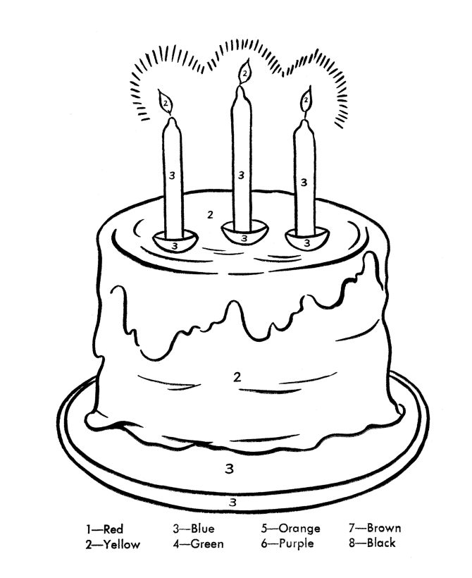 Birthday Coloring Pages | Free Printable Kids Birthday Cake 