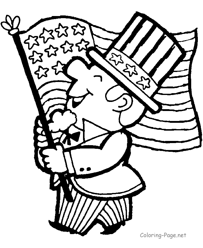 Marching with Flag - Printable