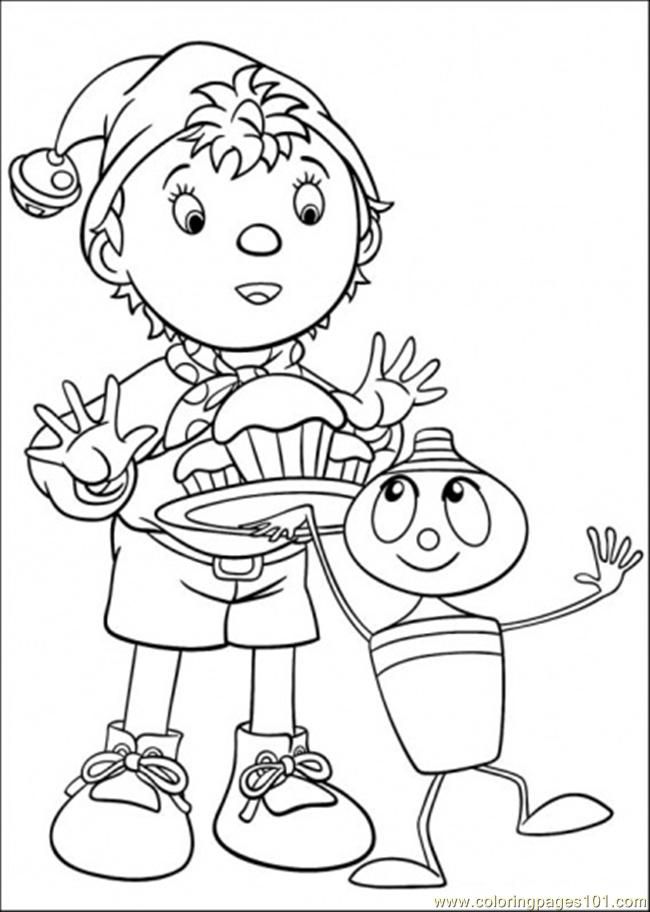 Coloring Pages Noddy Is Offered A Cake (Cartoons > Noddy) - free 