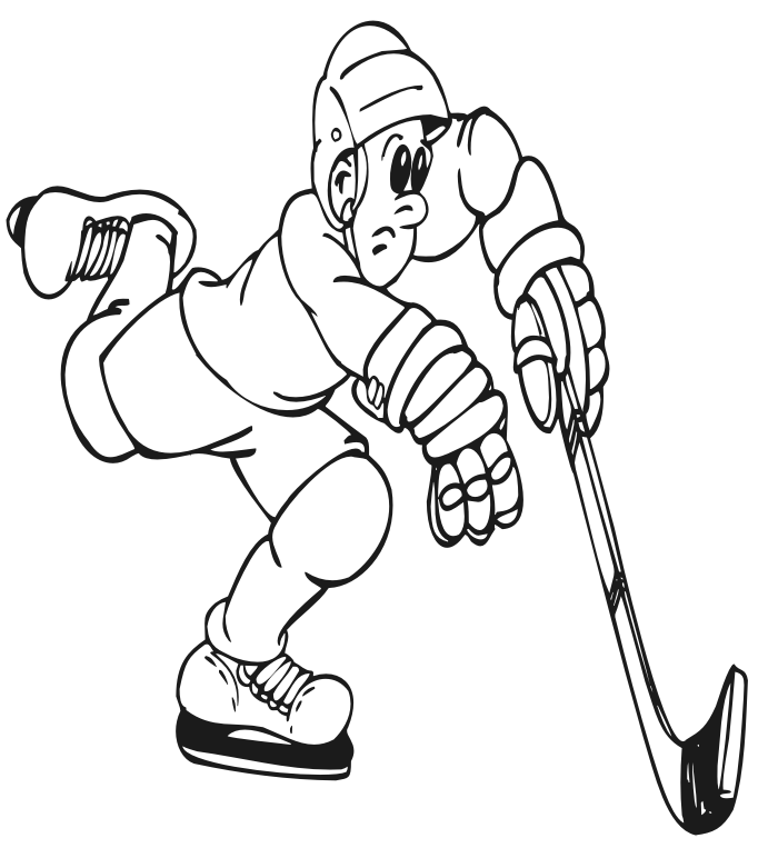 Hockey Coloring Page Girl Hockey Player