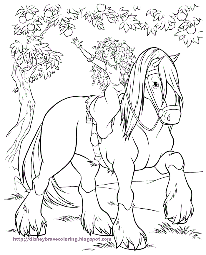 BRAVE MERIDA COLORING PAGES