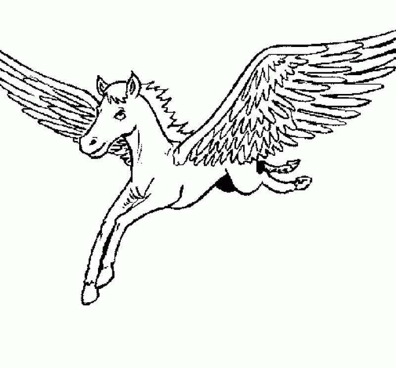 Pegasus Unicorn Colouring Pages (page 3)