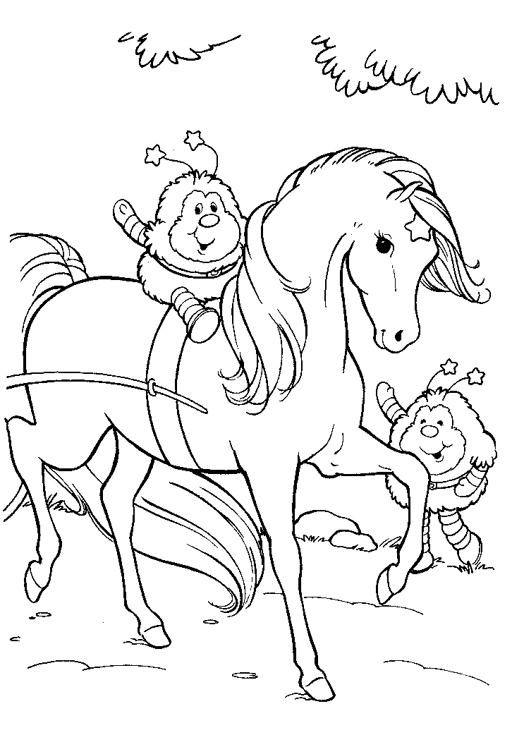horse rainbow Colouring Pages (page 2)