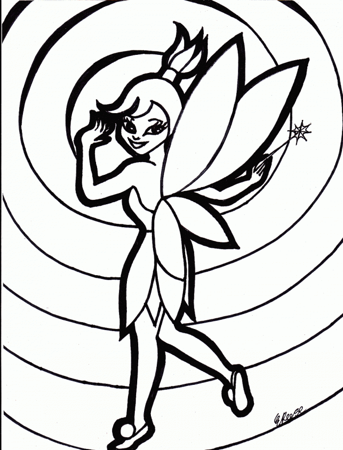 Tinkerbell Coloring Page Sheet