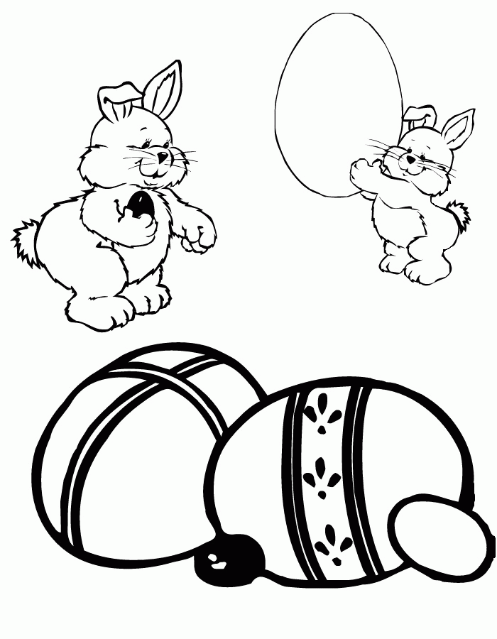 Sweet Bunny Easter Egg Coloring Pages